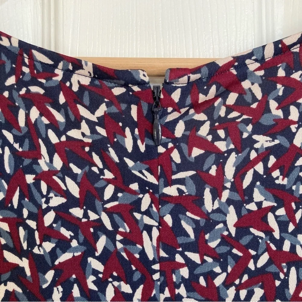 Tory Burch Silk Interlock Twist Dress in Red Confetti Print, Size S